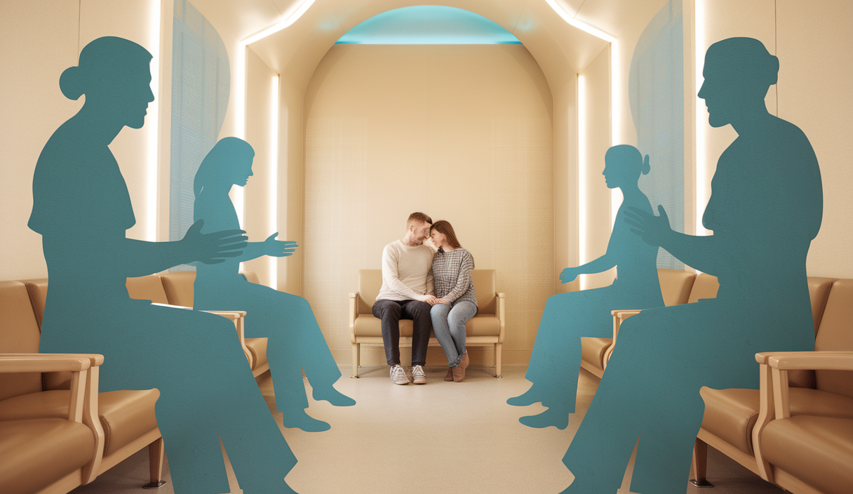 Un couple traversant le parcours PMA entouré d'un soutien psychologique
