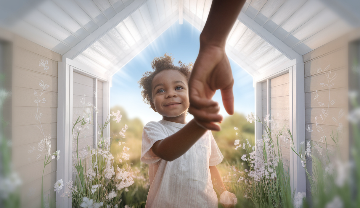 Enfant et famille d'accueil, symboles de transformation et résilience