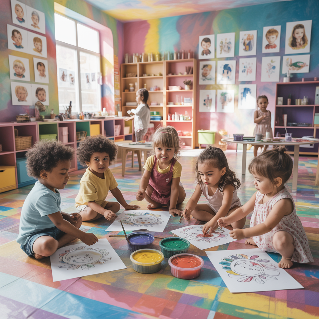 Enfants engagés dans des activités manuelles créatives