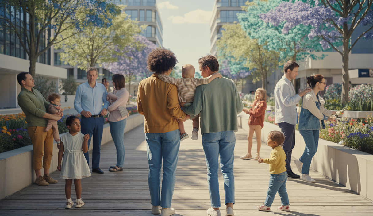 Image représentant la diversité et l'inclusion des familles homoparentales en 2025