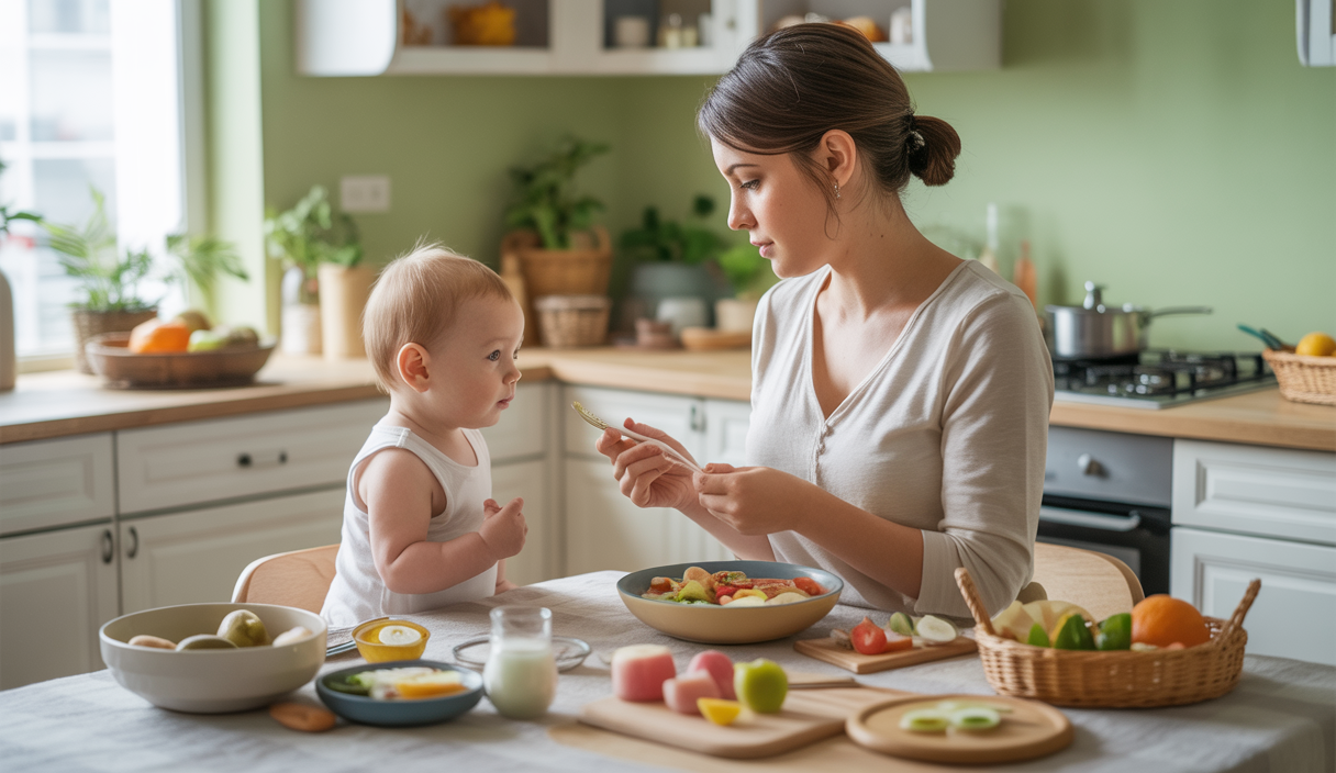 Représentation artistique de la nutrition infantile équilibrée
