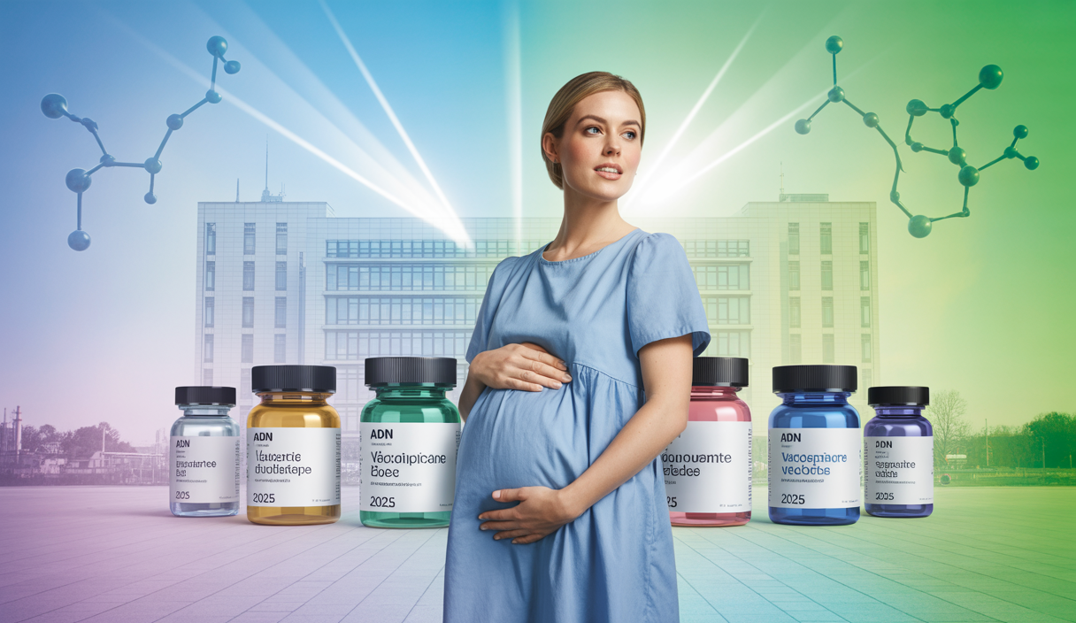 Illustration vibrante de protections vaccinales pour mère et bébé en 2025