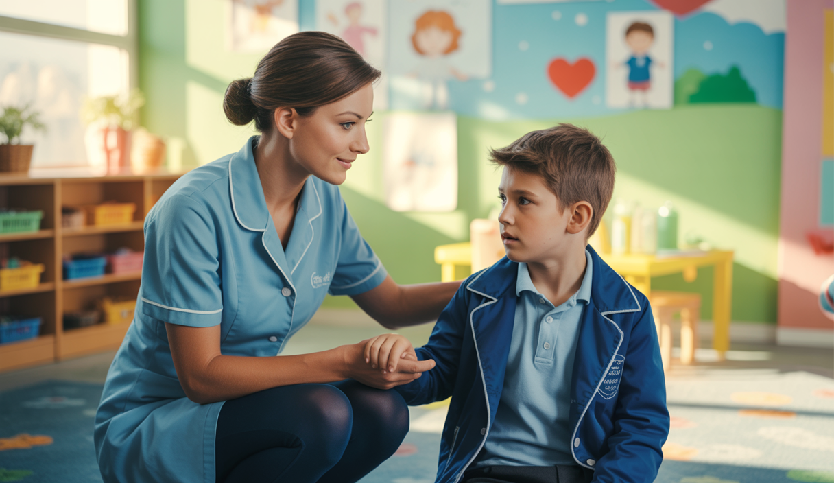 Infirmière scolaire soutenant le bien-être émotionnel des élèves