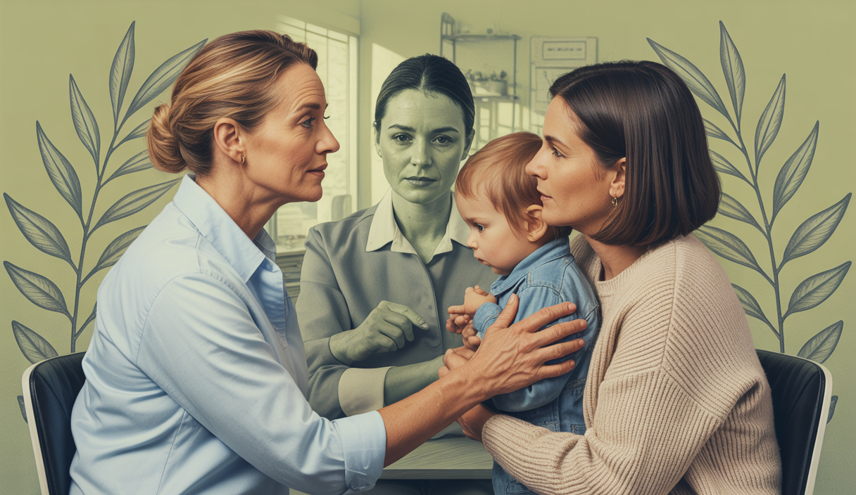 Illustration émotionnelle mettant en lumière le rôle crucial des sages-femmes dans la prévention des violences conjugales